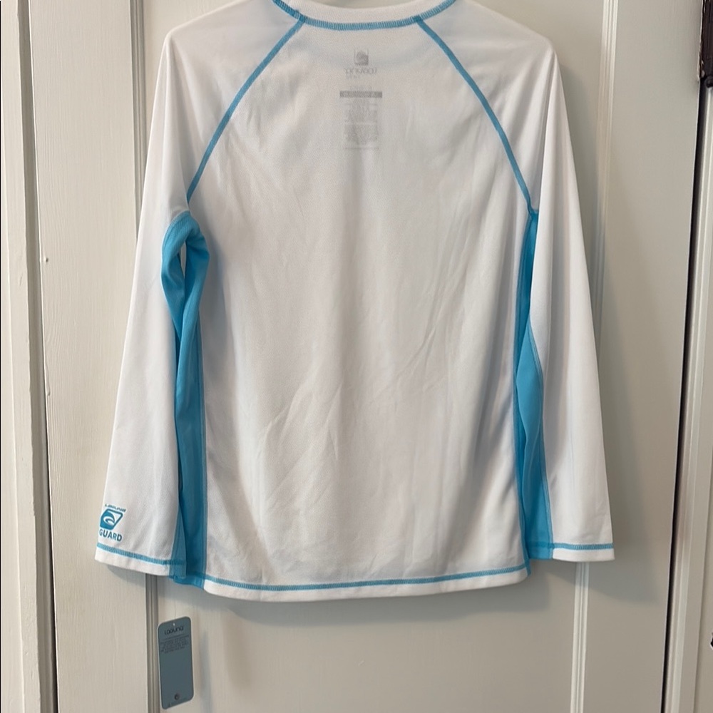 Laguna Beach Teen Swim Rashguard - White and Blue - Picture 7 of 10